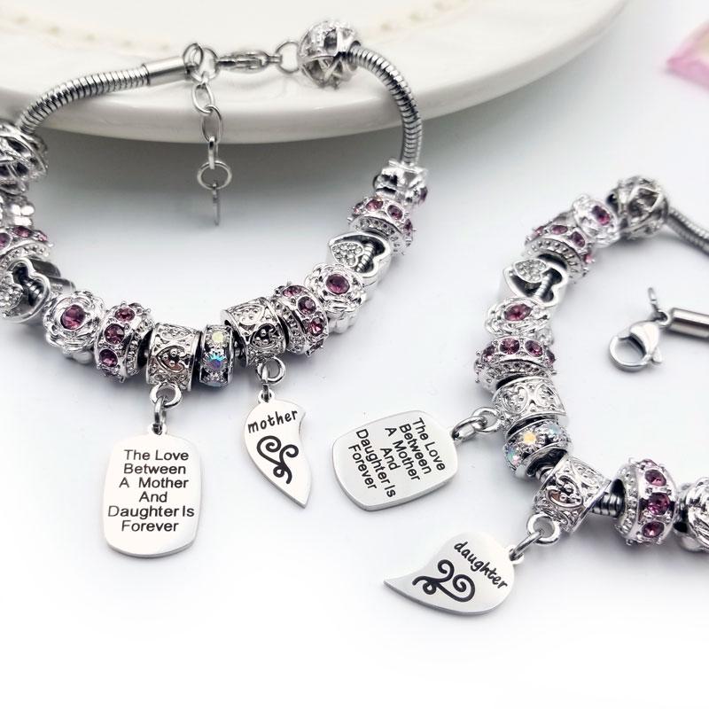 Mother Daughter Bracelet Set, Heart Charm Bracelets, Meaningful Jewelry  Present for Wife, Mothers Day Present, Matching Mommy & Me Jewelry - Etsy